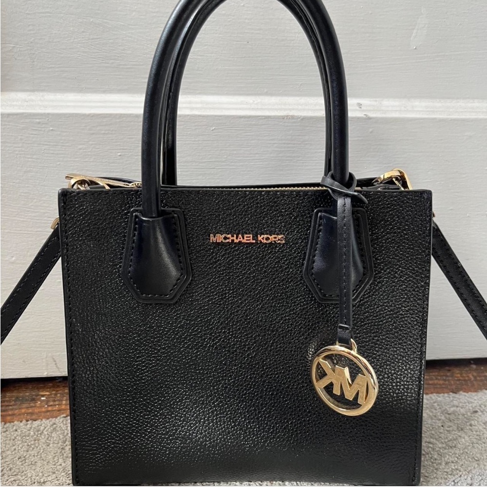 Michael Kors Black Crossbody Bag with Gold Hardware